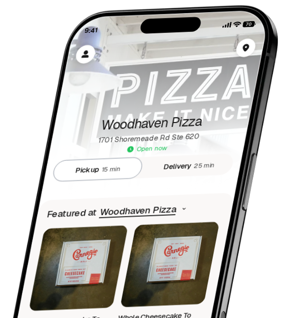 Woodhaven Pizza app preview