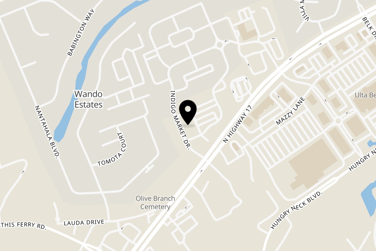 Map showing the location of Woodhaven Pizza Mt Pleasant on 1701 Shoremeade Rd Ste 620 in Mt Pleasant